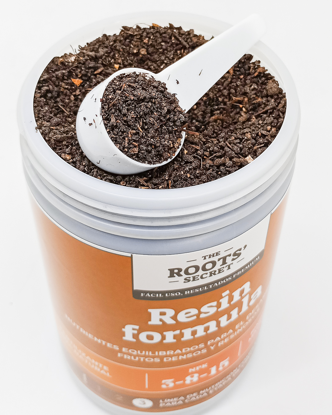 Resin Formula de The Roots Secret con cucharita dosificadora