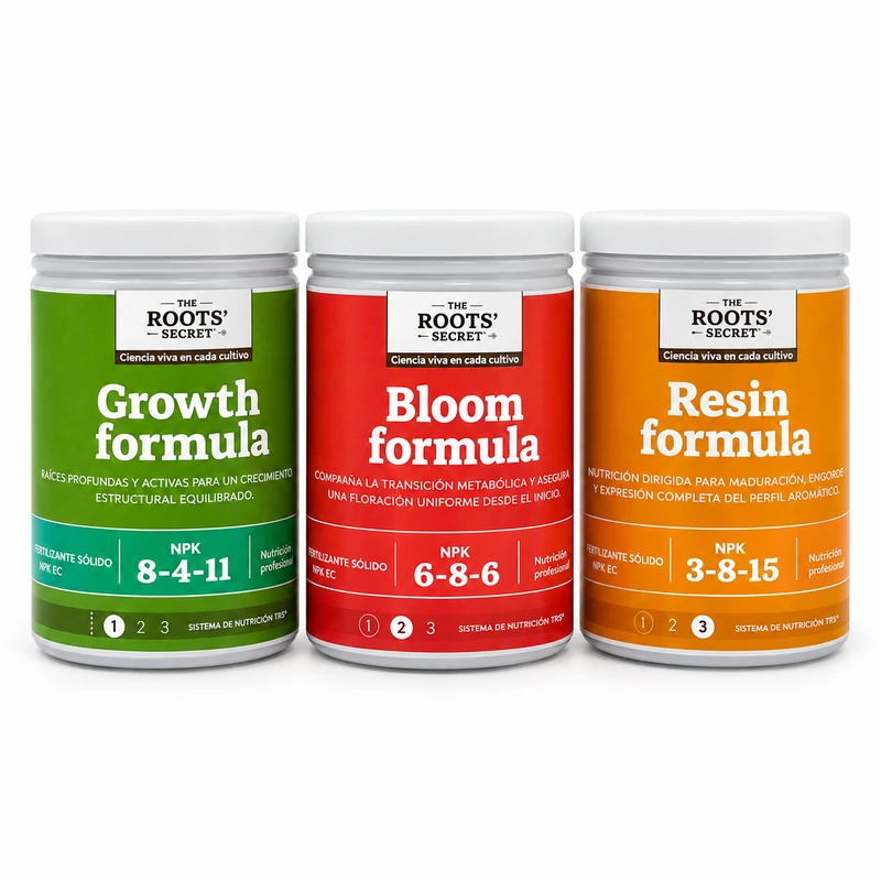 Tríada Pro: los tres envases de Growth, Bloom y Resin