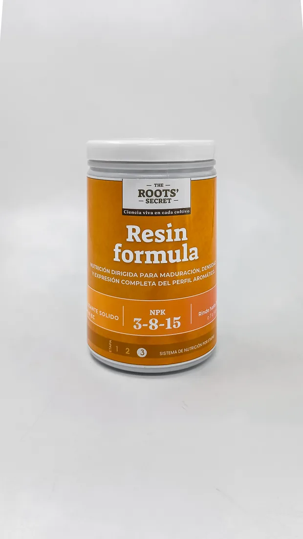 Envase Resin formula 3-8-15 de The Roots' Secret